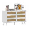 George Oliver Jakoby Rattan 6 Drawer Double Dresser for Bedroom, Chest ...